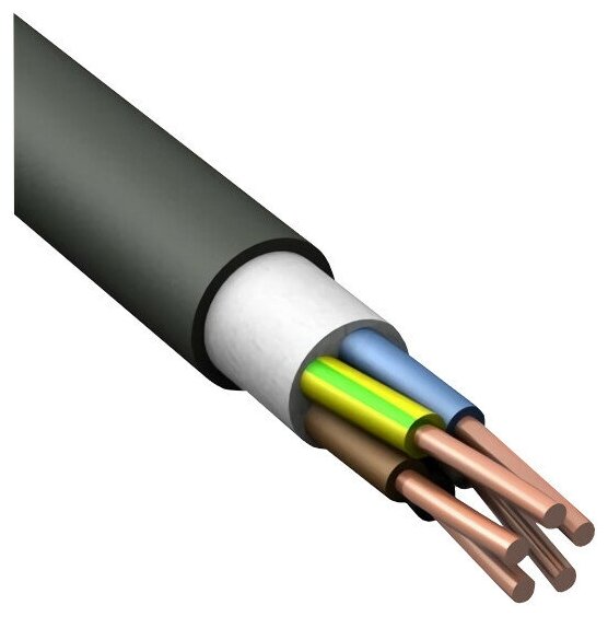 Кабель ввг-нг(а) ls конкорд круглый 5х1,5 гост 10м черный