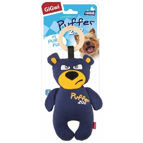 GiGwi PUFFER ZOO Медведь с пищалкой игрушка для собак 26 см игрушка для собак медведь с пищалкой 26см серия puffer zoo