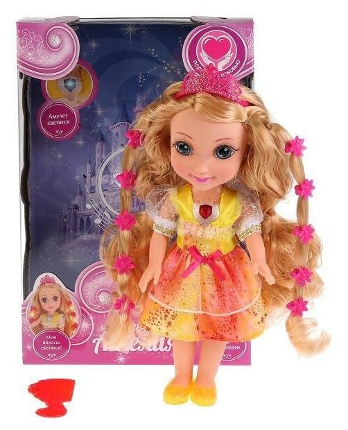 Карапуз Кукла Принцесса Амелия 100 фраз со светящимися волосами 36 см 261808 с 3 лет