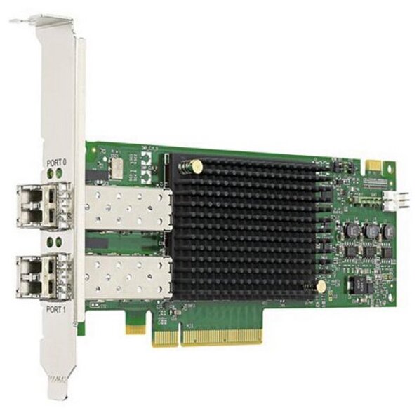 Emulex LPe31002-AP Gen 6 (16GFC), 2-port, 16Gb/s, PCIe Gen3 x8, LC MMF 100m, трансивер установлен, Upgradable to 32GFC