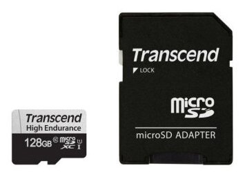 Карта памяти Transcend 128GB microSDXC Class 10 UHS-I U1 R100, W45MB/s with adapter