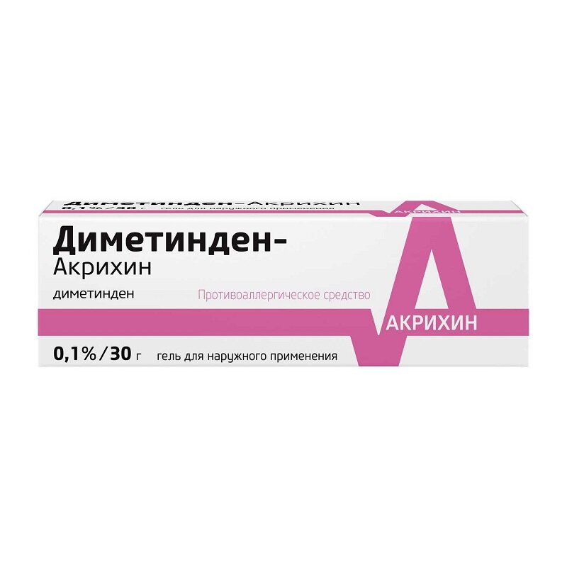 Диметинден-Акрихин гель д/нар. прим., 0.1%, 30 г