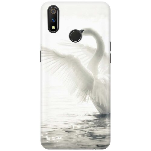 фото Cиликоновый чехол на realme 3 pro / рилми 3 про с принтом "лебедь" gosso