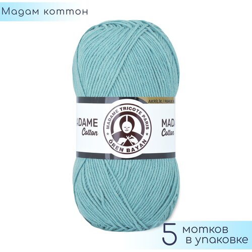 Пряжа Madame Tricote Madame Cotton №016, 49% хлопок + 51% акрил, 100гр. 280м. 5шт.