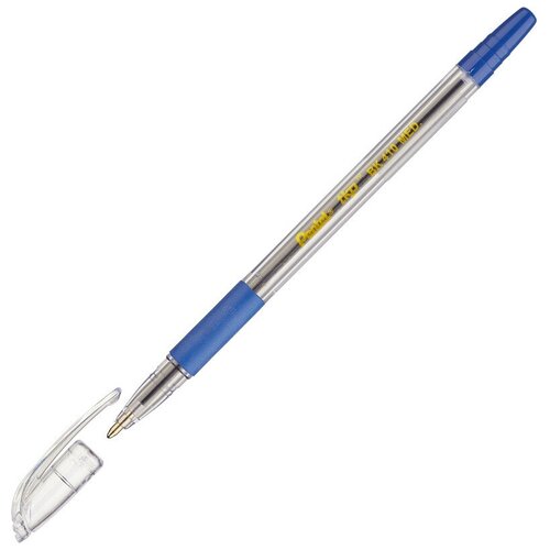 фото Ручка шариковая pentel bk410-с рез.манж.синий ст. 0,7мм эко 5 штук