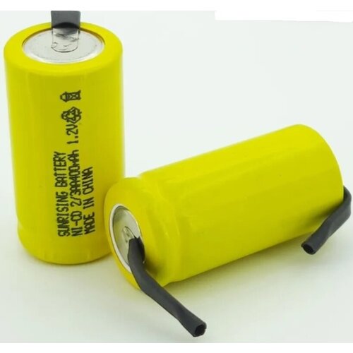 Аккумулятор 2/3 AA(14*28 мм) Ni-Cd SUNRISING, 1.2 В, 400 мАч с лепестками, 1 шт