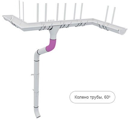 Колено водосточной трубы металлическое 60° на трубу 90 мм., RR 32 темно-коричневый, Grand Line - фотография № 5