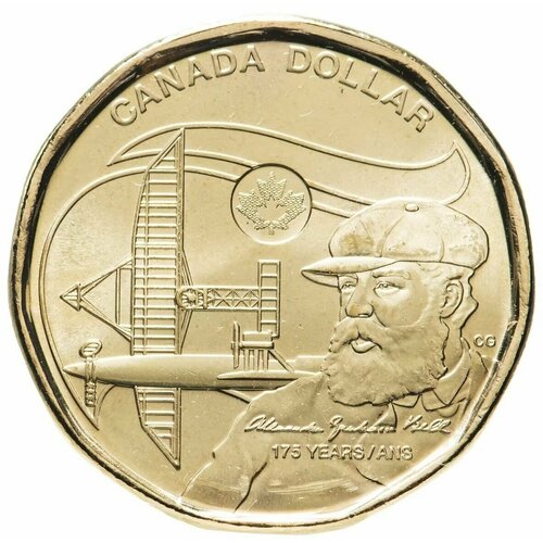 Памятная монета 1 доллар 175 лет со дня рождения Александра Грейама Белла. Канада, 2022 г. в. UNC канада 1 1 доллар 2022 ученый александр грейам белл обычная цветная