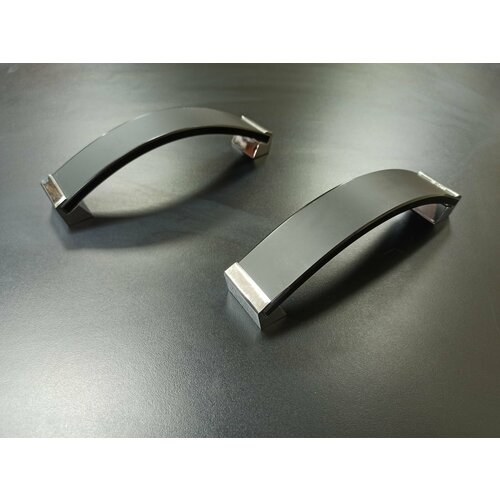 Ручка Gloria, скоба 160мм, черное матовое стекло 2 шт.