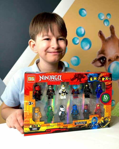 Набор фигурок Лего Ниндзяго 12 штук, Lego фигурки Ниндзяго высота 4,5 см