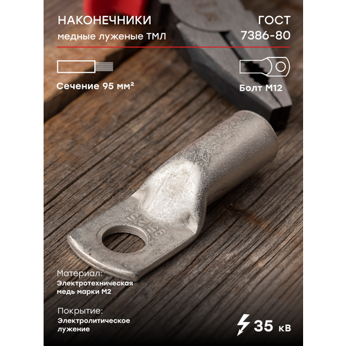 Наконечник медный луженый ТМЛ 95 12 15 EKF PROxima
