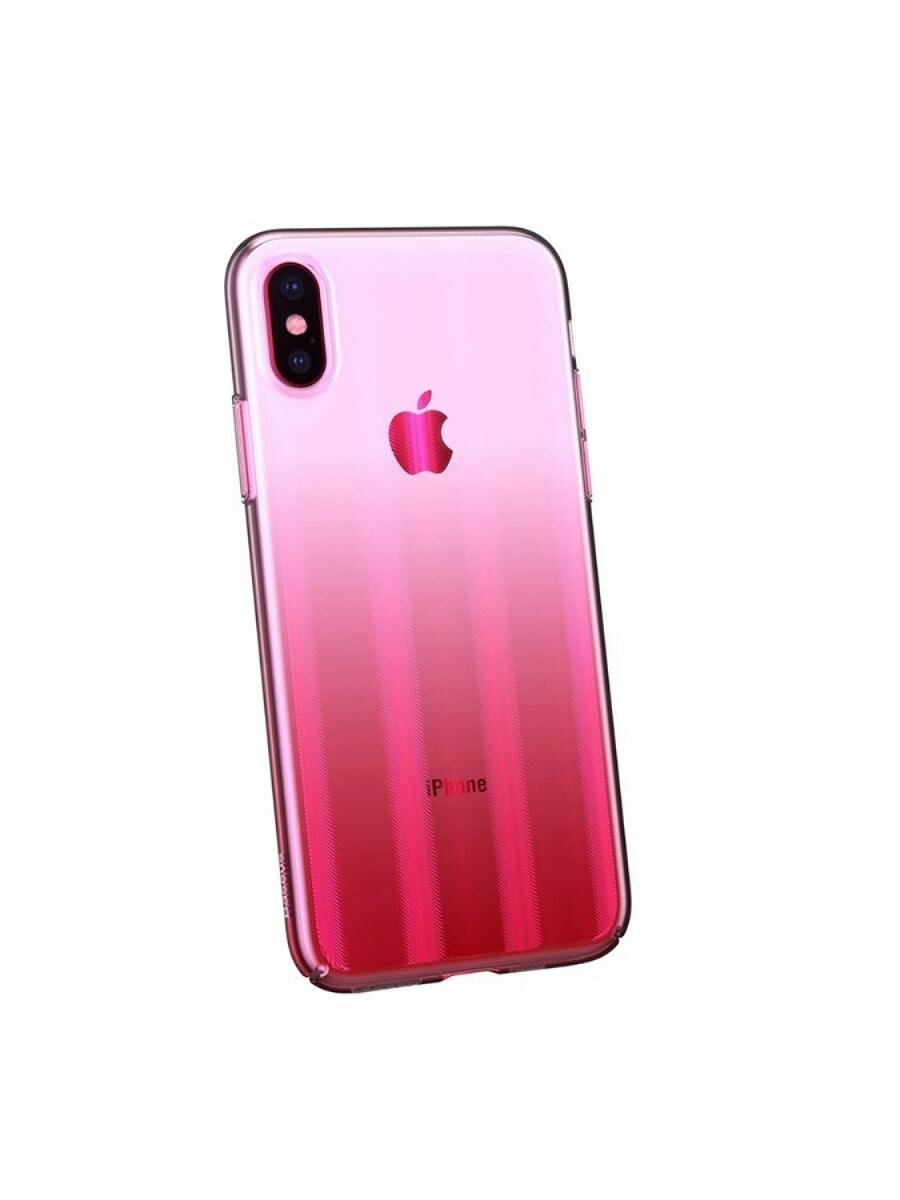 фото Чехол для iPhone XS Max Baseus Aurora Transparent Pink