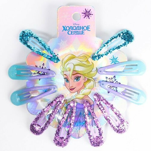 Набор заколок 10 шт сиреневый Эльза Холодное сердце 460₽