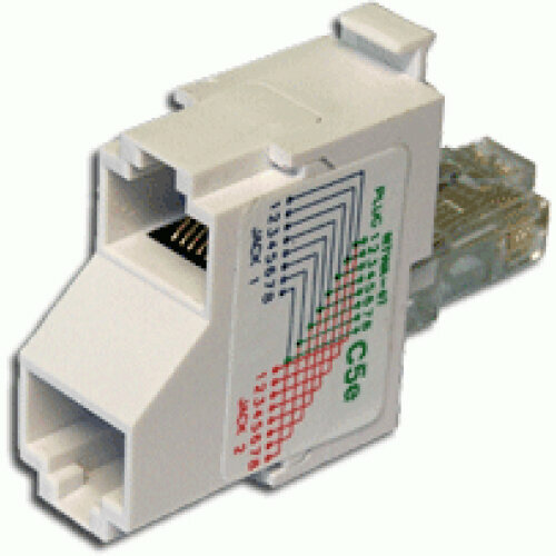 переходник twt с порта rj 45 на порт rj 12 twt ad4512 Разветвитель TWT T-адаптер, 2 телефонных порта, кат. 5e Twt -T-U2-U2