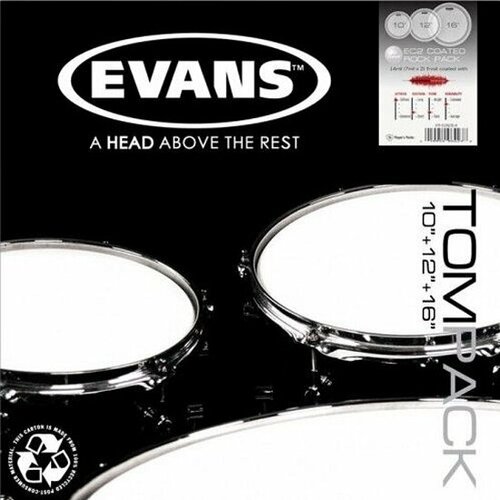 Набор пластика для том барабана Evans 10/12/16 ETP-EC2SCTD-R с покрытием