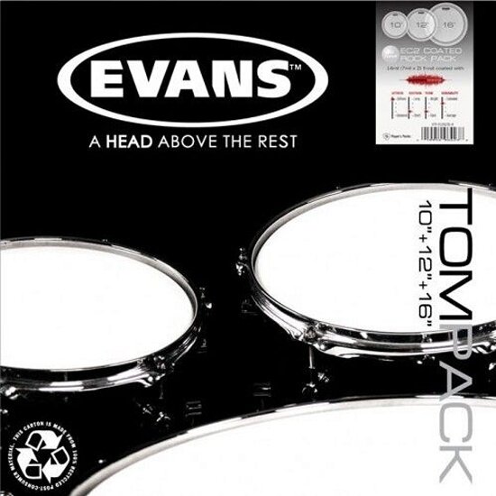 Набор пластика для том барабана Evans 10"/12"/16" ETP-EC2SCTD-R с покрытием