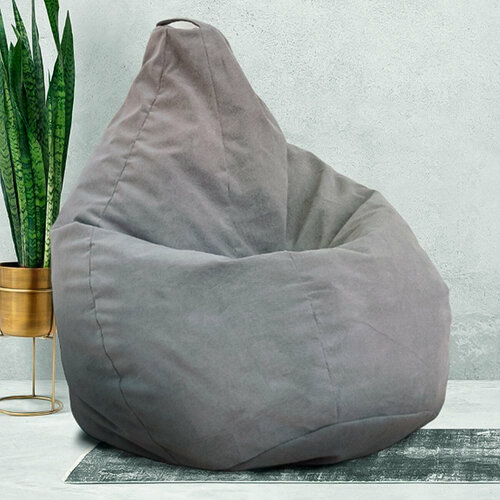 Кресло мешок груша 4XL со съемным чехлом велюр 120х90х90 см Серый 7225₽