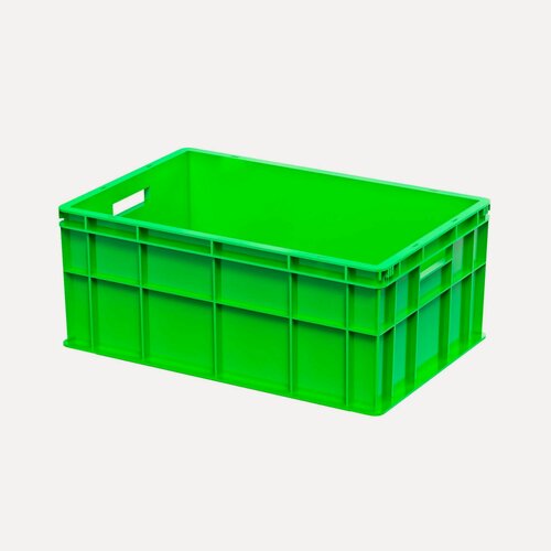Изображение товара Ящик для молока, мяса, овощей и фруктов сплошной зеленый, 600х400х250 мм