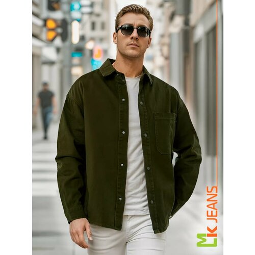 фото Рубашка mkjeans oversize, размер s, хаки