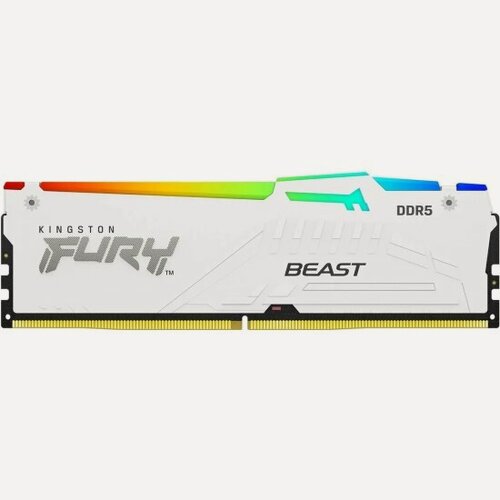 Изображение товара Оперативная память Kingston DDR5 16GB 6000MHz PC-48000 Fury Beast White RGB EXPO CL36 1.35V (KF560C36BWE2A-16)