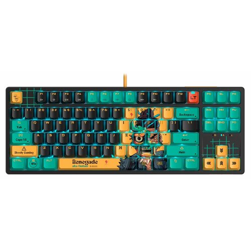 Клавиатура A4Tech Bloody AT87 Renegade механическая черныйзеленый USB for gamer LED AT87 7600₽