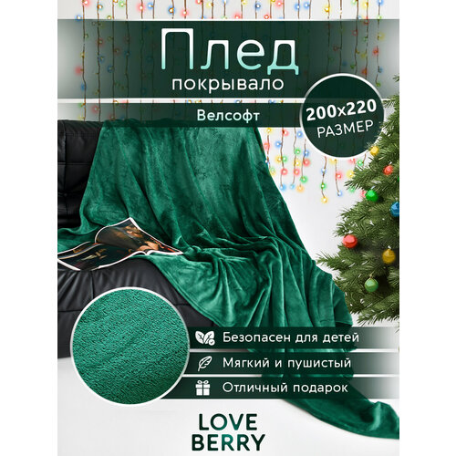 Плед 200х220 Евро в спальню однотонный