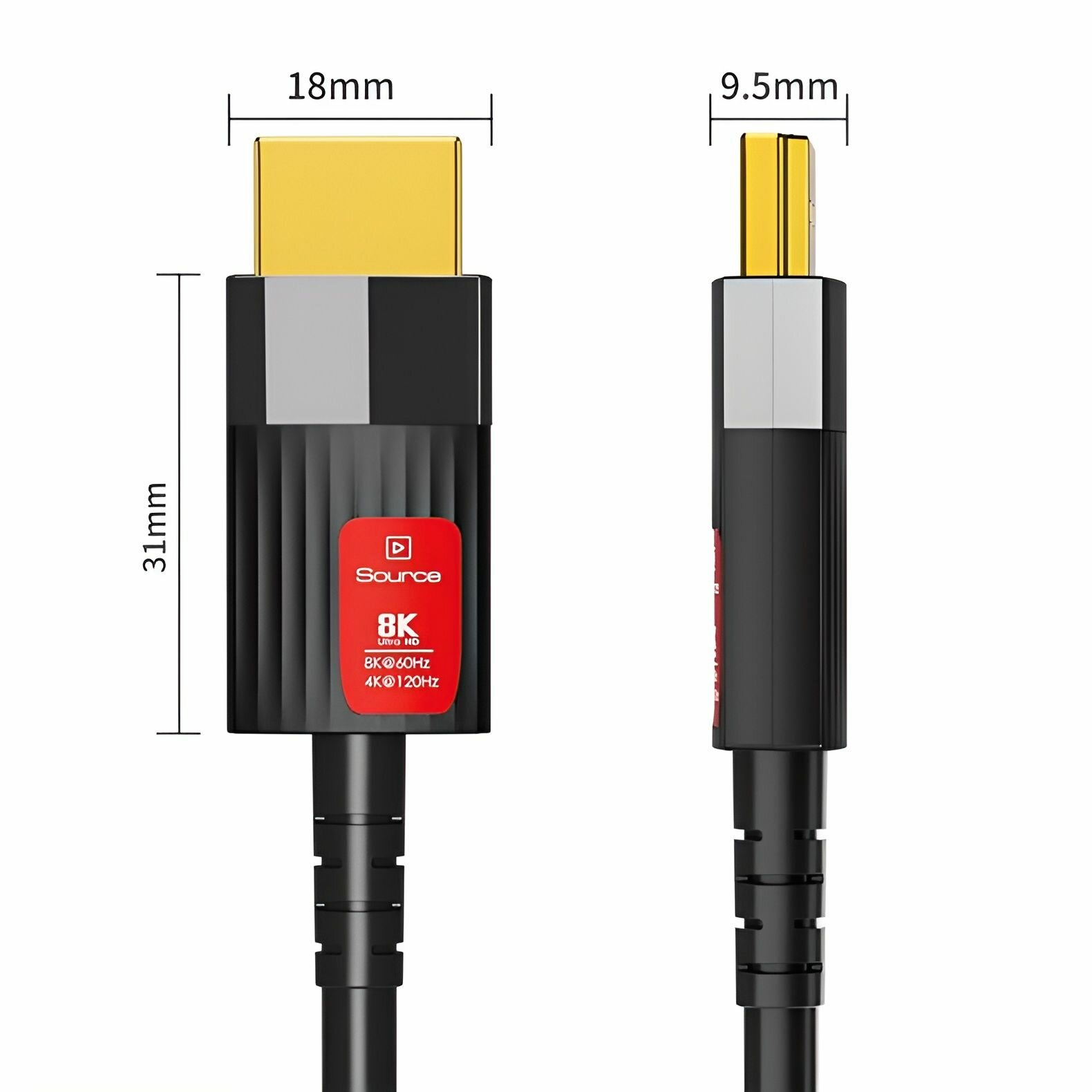 Оптический кабель HDMI 2.1 Optical Fiber / 8K 60Гц, 4K 120Гц, 15 метров — фото 1
