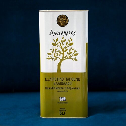Изображение товара Оливковое масло Alexandros Extra Virgin, Нерафинированное, 5л