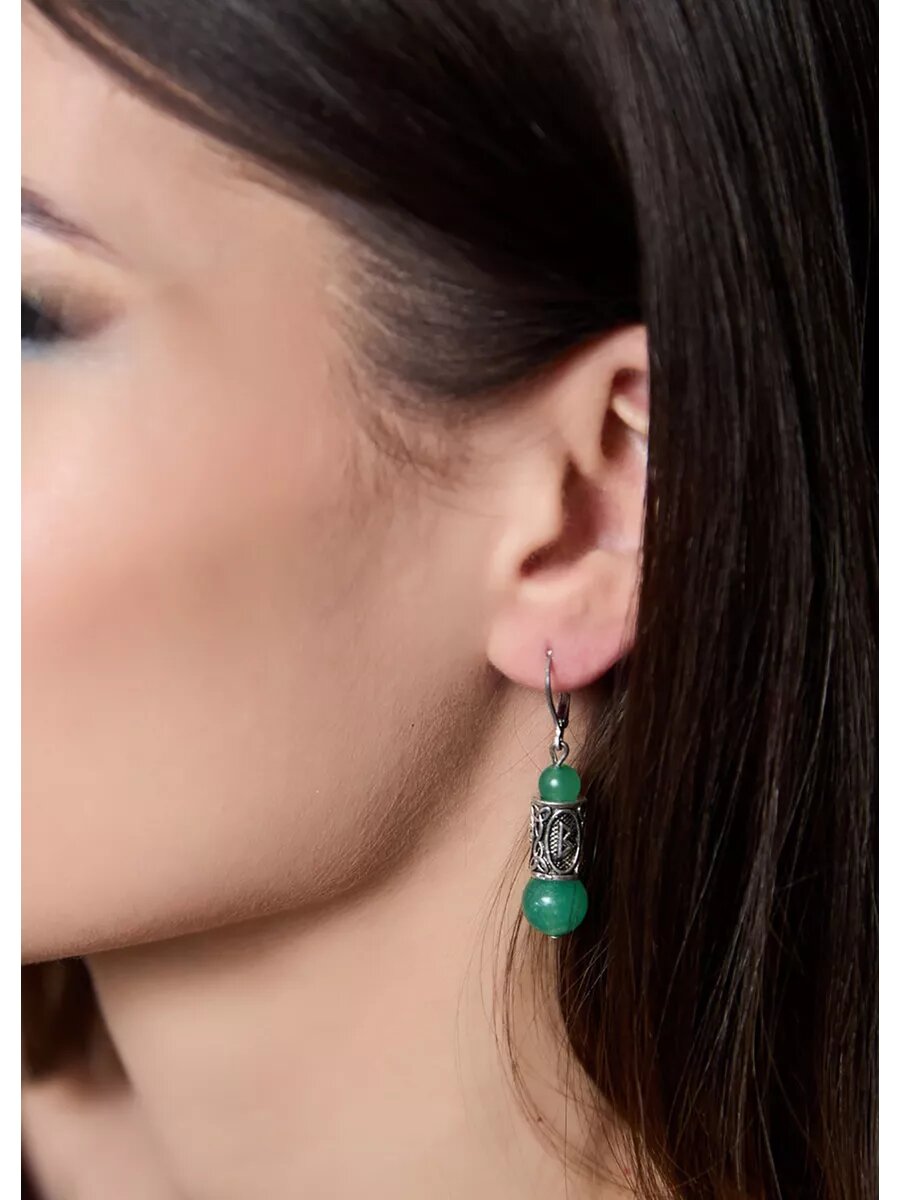 Серьги Вербица, размер 45 мм, серебряный — фото 1