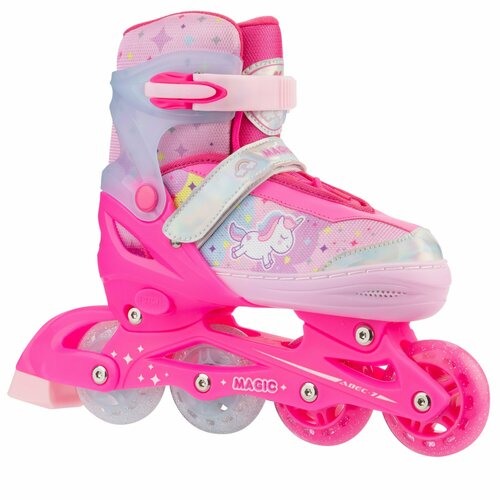 Раздвижные роликовые коньки Alpha Caprice Ck-sk-p320-30 Pink (антистресс сквиш лапка в подарок) размер L (37-40)