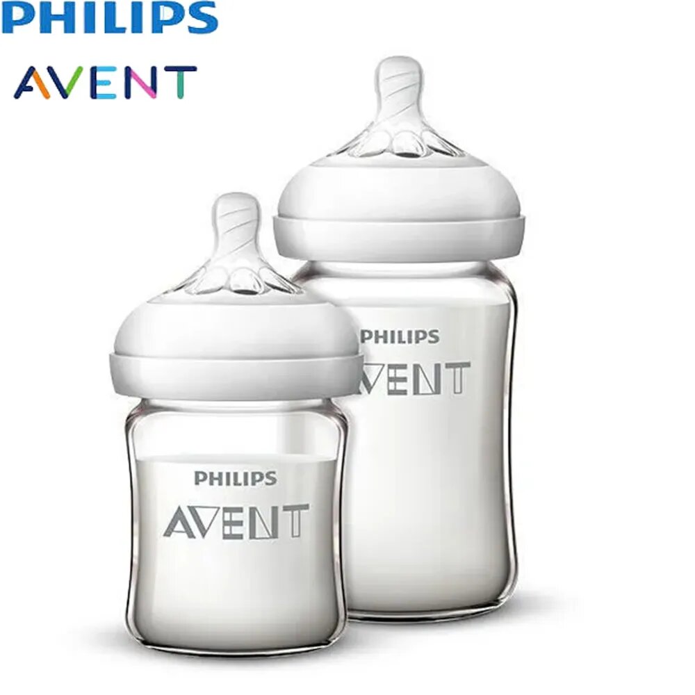 Набор бутылочек Philips AVENT Natural Bottle, боросиликатное стекло/силикон, 125+240 , из высококачественного боросиликатного стекла, пищевого силикона, не содержит бисфенола А (BPA)