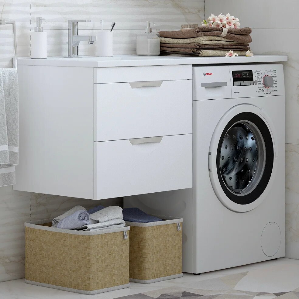 Тумба под раковину без столешницы Corozo Алиот 120 подвесная под стиральную машину