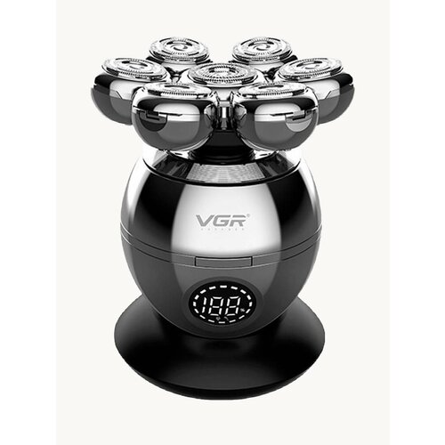 Электробритва VGR для головы и лица, 7 плавающих головок, серебристый — купить, цена, характеристики