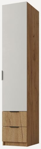 Изображение товара Колонка Паула правая цвет дуб крафт золотой и белый с ящиками 600-550-2200 наполнение белье