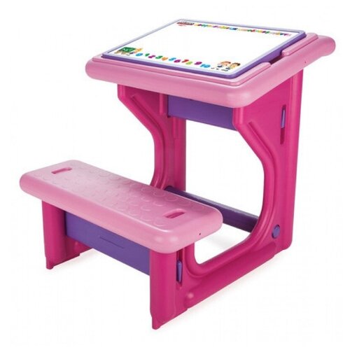 фото Комплект pilsan стол + стул study desk 67x64 см розовый/фиолетовый
