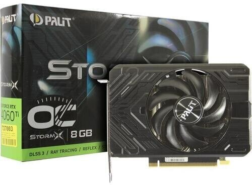 Видеокарта Palit nVidia GeForce RTX 4060 Ti StormX OC PCI-E 8192Mb GDDR6 128 Bit Retail NE6406TS19P1-1060F