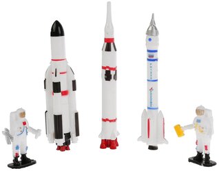 1089142-R 266337 Модель металл космическая экспедиция 3 ракеты и 2 чел. блист. Технопарк в кор.2*144
