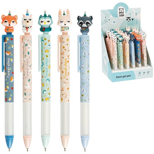 ручка для письма baoer br202 Ручка шариковая автоматическая Meshu Fairy Heroes (0.5мм, синий цвет чернил, с топпером) 36шт. (MS_60942)