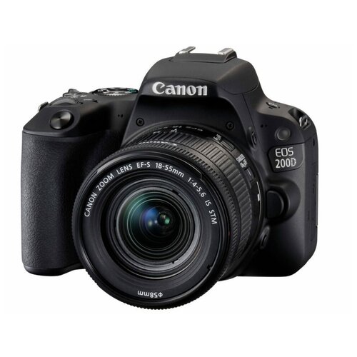 Фотоаппарат Canon EOS 200D Kit EF-S 18-55mm f/3.5-5.6 IS STM, черный фотоаппарат canon eos 850d kit ef s 18 55mm f 4 5 6 is stm черный