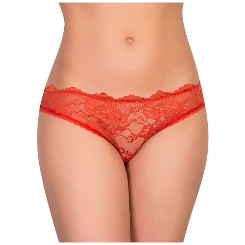 фото Innamore трусы tulip кружевные бразильяна низкой посадки, размер 4(46), красный