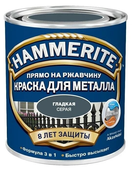 Краска алкидная (А) Hammerite для металлических поверхностей гладкая