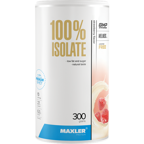 Изолят протеина Maxler 100% Isolate (90% protein) 300 гр. - Клубника maxler juisy isolate 500 гр