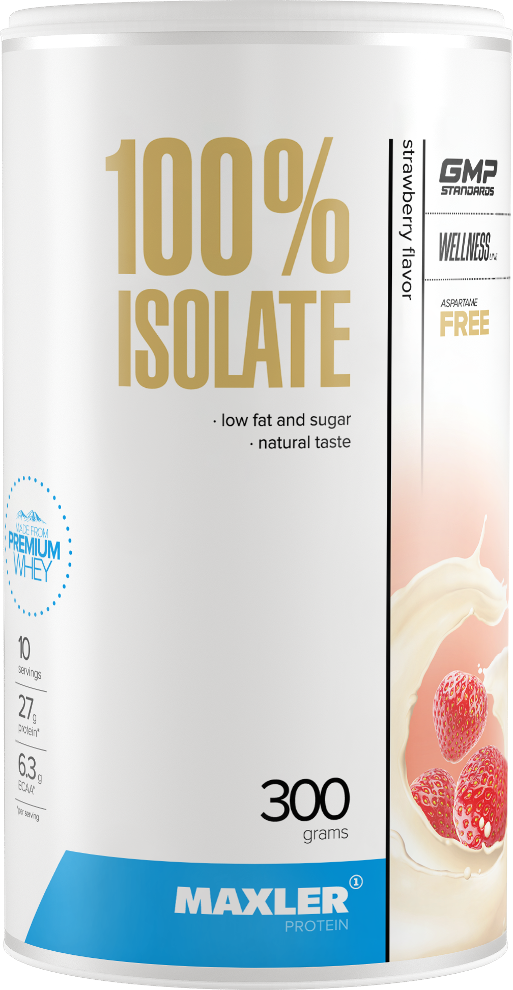 Изолят протеина Maxler 100% Isolate (90% protein) 300 гр. - Клубника