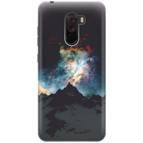 фото Cиликоновый чехол на xiaomi pocophone f1 / сяоми покофон ф1 с принтом "горы и звезды" gosso