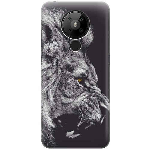 фото Cиликоновый чехол на nokia 5.3 / нокиа 5.3 с принтом "морда льва" gosso