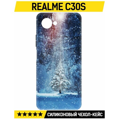 Чехол-накладка Krutoff Soft Case Лесная ель для Realme C30s черный