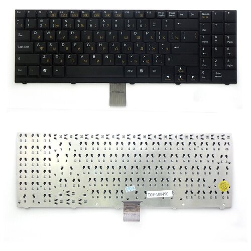 Клавиатура для ноутбука DNS 0116103 0116104 0116105 0116106 Series Плоский Enter Черная без рамки PN MP-03753SU-4305L 1759₽