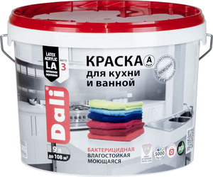 Краска для кухни и ванной DALI (белый (База А) / 9л.)