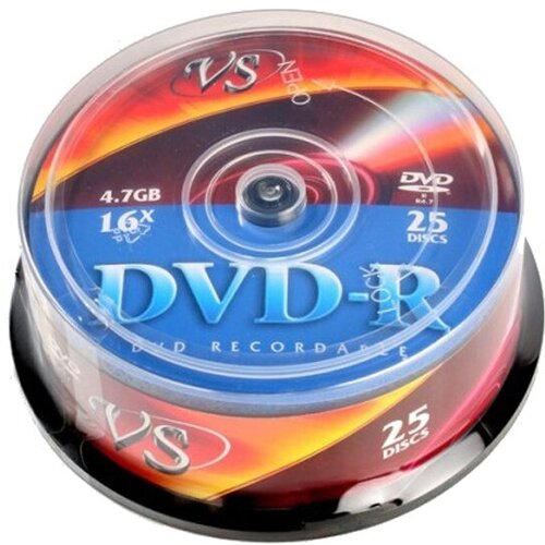 Диск VS DVD-R 4, 7 GB 16x CB/25 диск dvd r vs 4 7 gb 16x bulk 50 50 600