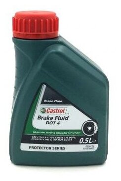 Жидкость тормозная Castrol BRAKE FLUID DOT 4 500мл 15036C - фотография № 1